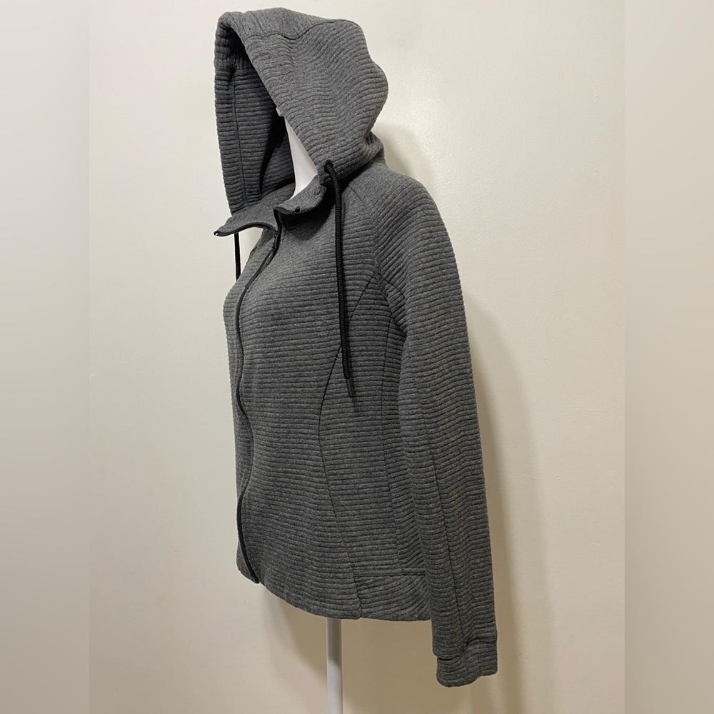 Stoic Ribbed Full Zip Drawstring Hooded Jacket Womens Size XS - Picture 5 of 14